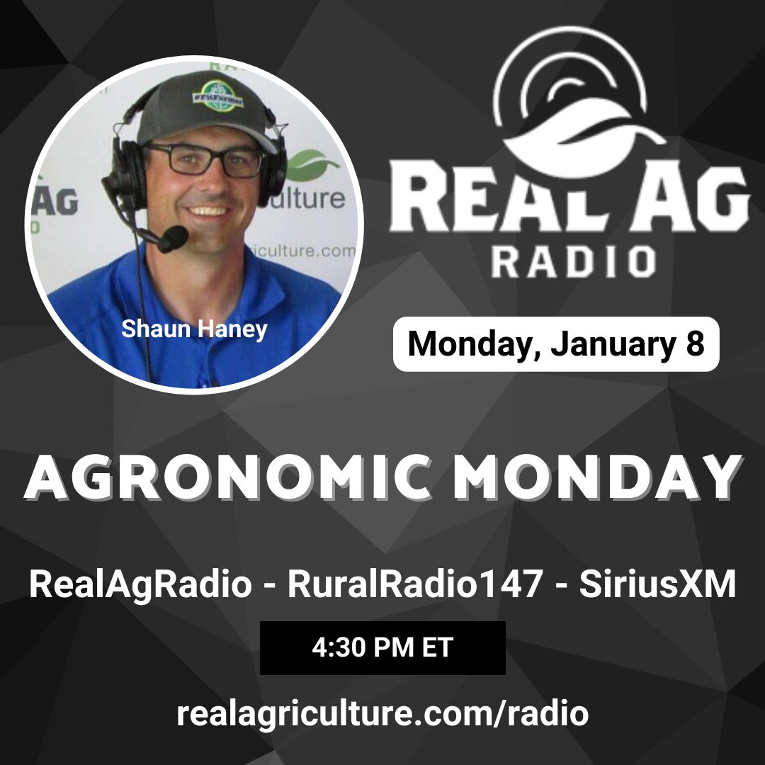 Tune in to #RealAgRadio at 430 E on @RuralRadio147! Host @ShaunHaney is joined by <a href="/WheatPete/">Peter Johnson</a> for #AgronomicMonday! Plus, don't miss the top #cdnag news stories of the day