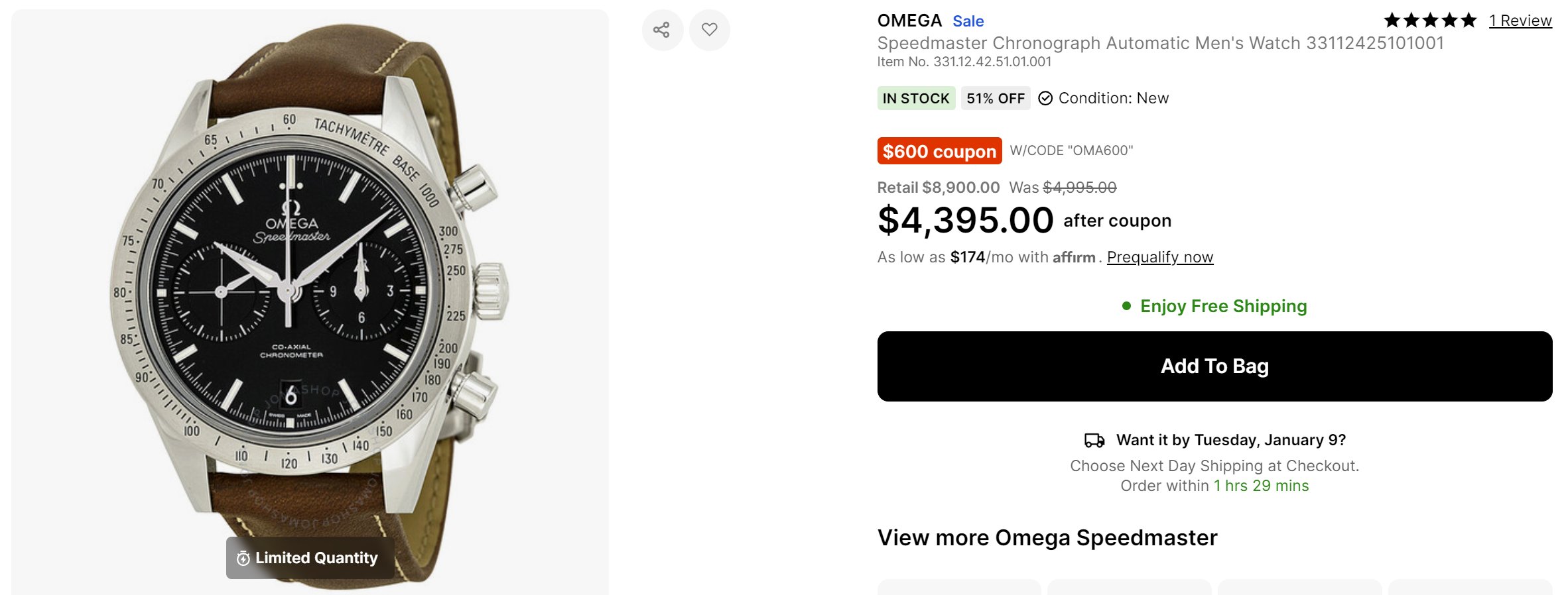 Omega speedmaster jomashop top