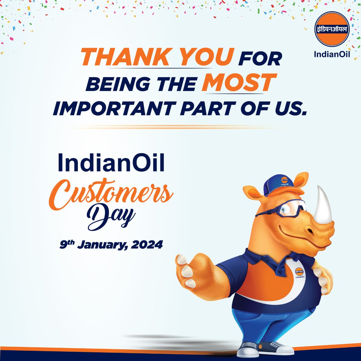 On this special occasion of #IndianOilCustomersDay, we express our heartfelt gratitude to each and every customer who has stood by us! Your support has been invaluable in our constant drive for excellence. Thank you for being a part of our journey!
