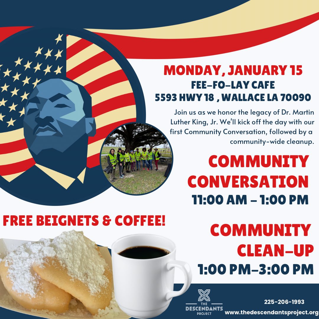 We're honoring Dr. Martin Luther King, Jr with our first Community Conversation followed by a community-wide clean-up, Monday, January 15th.