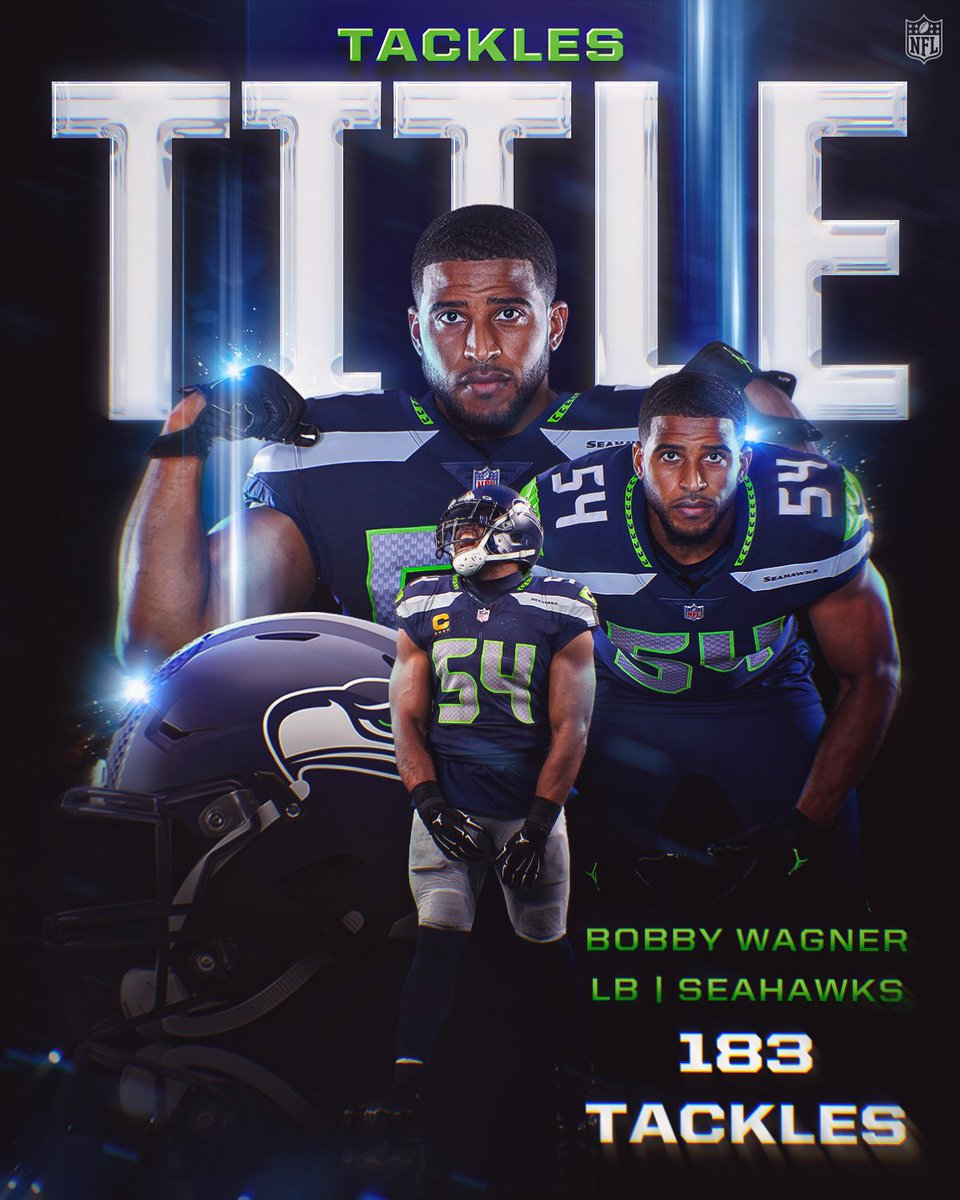 NFL's tweet image. For the 3rd time in his career, Bobby Wagner finishes as the league leader in tackles 🏆

@Bwagz | @Seahawks