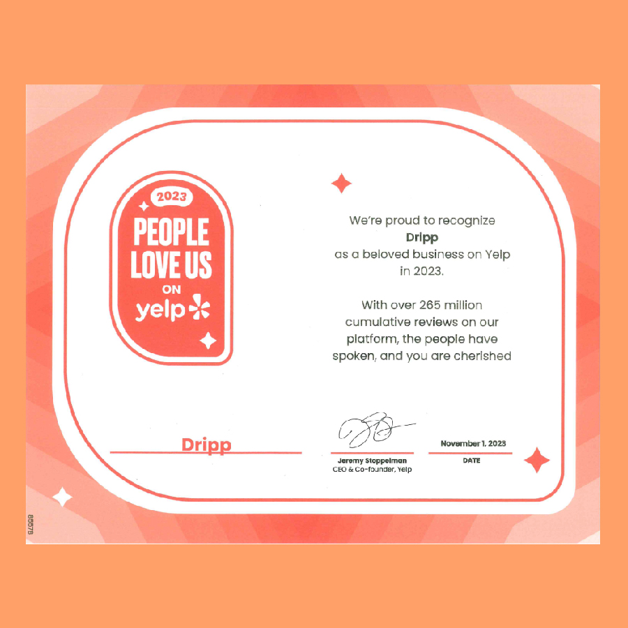 dripp's tweet image. We are so thankful for our patrons and followers for your continued support for our coffee bar. We aim to bring you the best coffees, flavors, and experiences. Cold Brew Cheers, Dripp!
.
.
#Dripp #CoffeeTogether #Yelp #Reviews