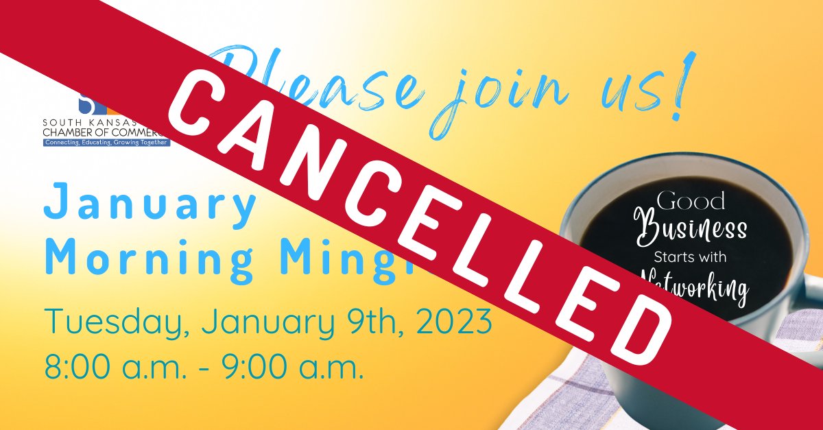 We unfortunately have to make the hard decision to cancel tomorrow's morning mingle. With the winter weather, we do not know what tomorrow morning's road conditions will bring. Hope to see everyone at future events!
