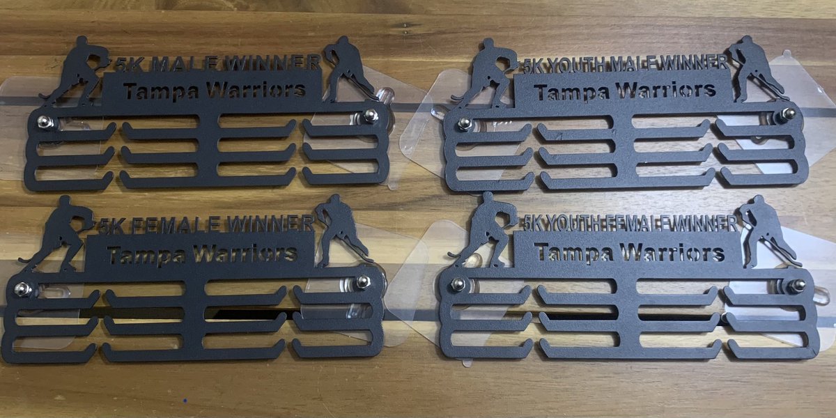 warriors5k's tweet photo. Sneak peak at our winners’ awards (race medal holders too). Can’t wait to see you March 10, 2024: https://t.co/jMUDNOiAk2 https://t.co/gdjN0AxacT