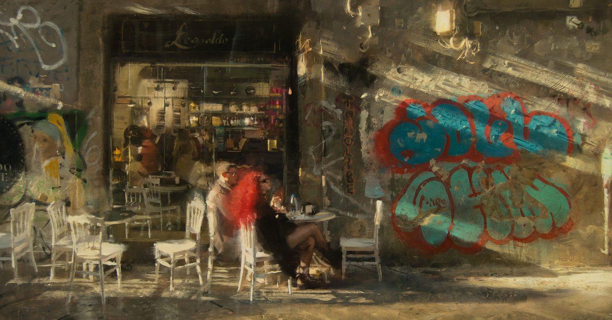 "Redhead Spaccanapoli", 150x80 cm, oil on canvas #Napoli #spaccanapoli #fineart #puertadealcalàartgallery #contemporaryart #painting #simonpasini #art #artist #newwork #StreetArt