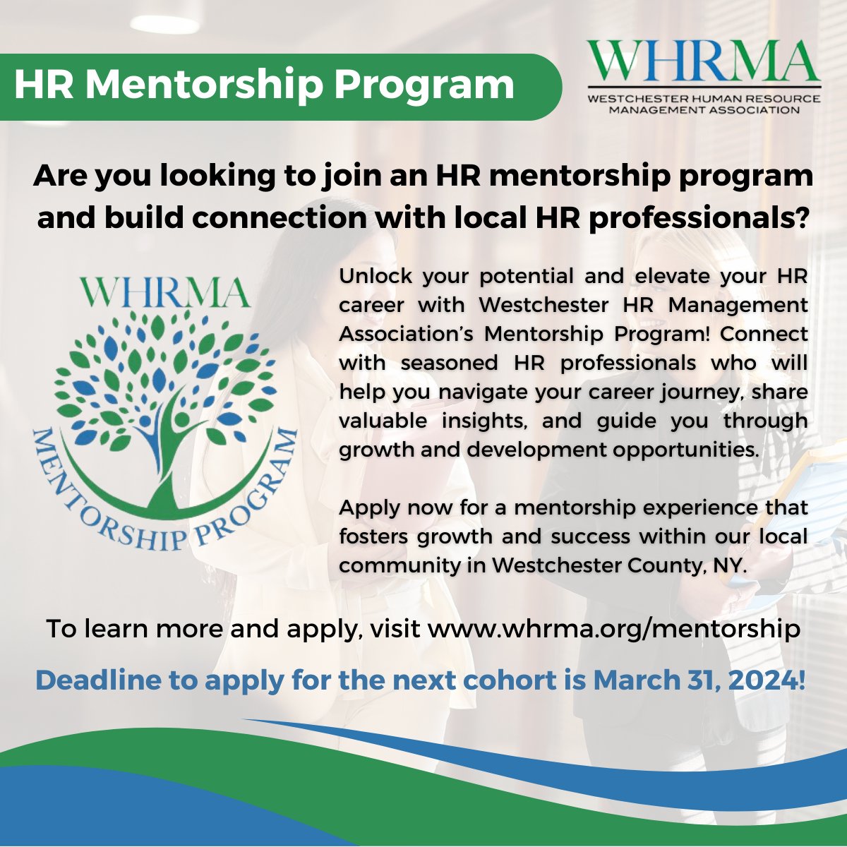 It's #NationalMentoringMonth! Join Westchester HR Management Association for our next mentorship cohort for HR professionals in #WestchesterCountyNY.

whrma.org/Mentorship