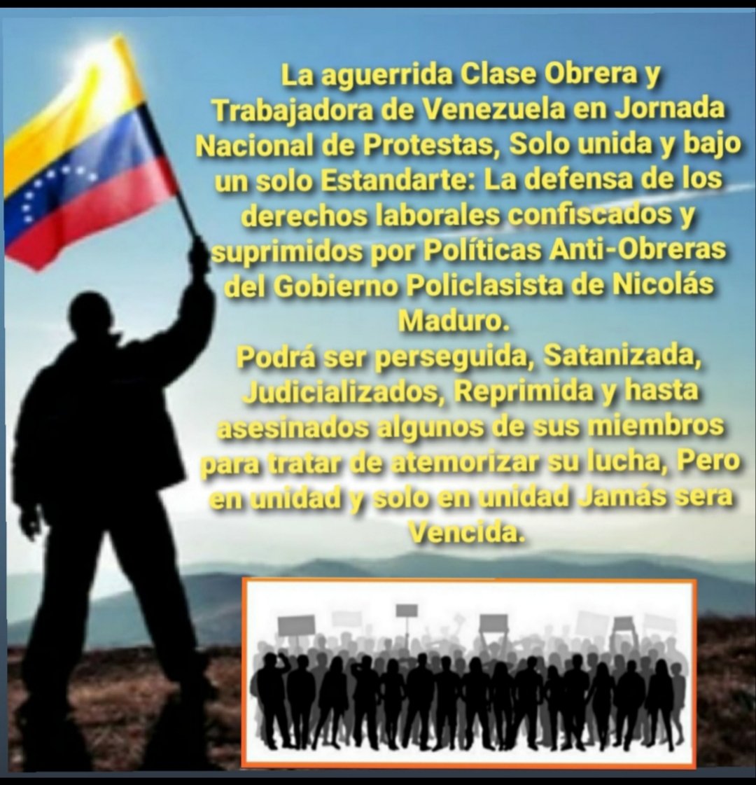 🧐☝🏼#VenezuelaEnLucha toda la Clase Obrera y Trabajadora del #SectorPublico Privado, #Jubilados y #Pensionados exigiendo #SalariosDignosYa en #JornadaNacionalDeProtestas