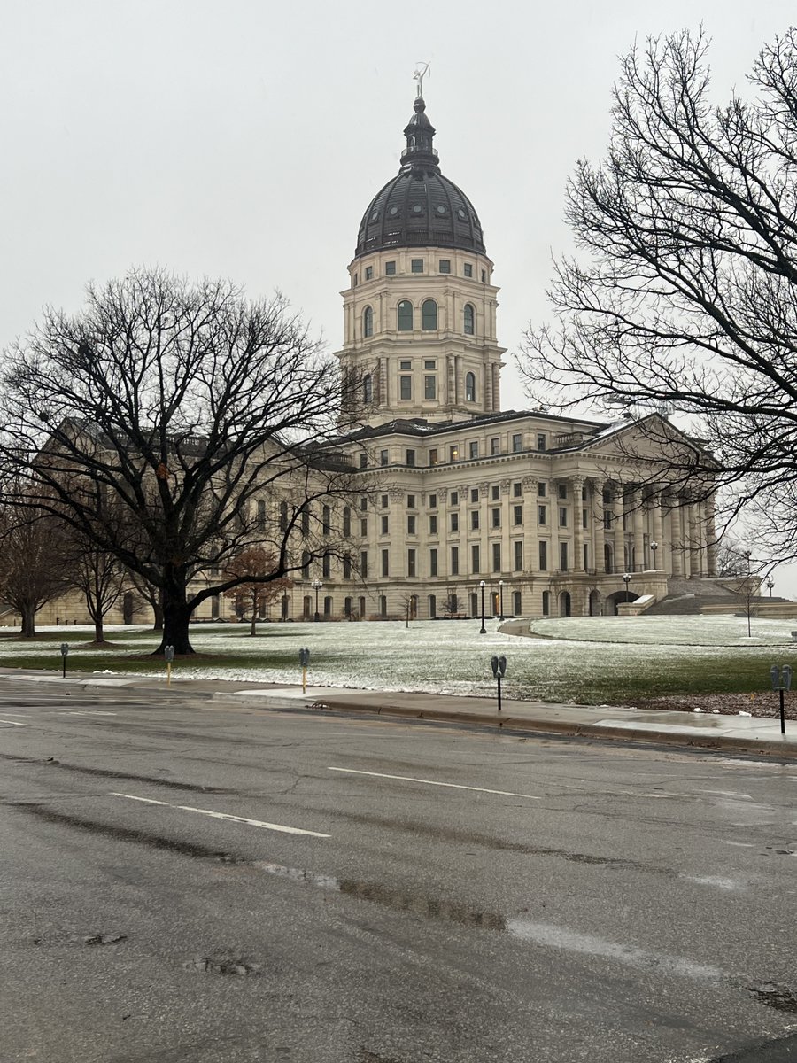 The KLA lobbying team kicked off the 2024 #KSLeg session with their (snow)boots on the ground. #KLAattheCapitol