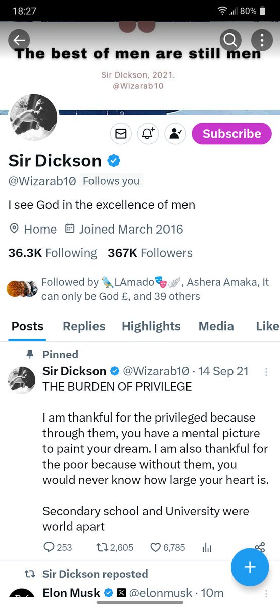 Just saw this now. <a href="/Wizarab10/">Sir Dickson</a>, the man of the moment blessed me with a follow.

Seems I'm about to have my <a href="/_Debbie_OA/">Mummy Zee ✨🇳🇬✨</a> moment too. This 2024 don better for us o.

Raise am! Loud am!! In Sir Dickson's voice 🙌