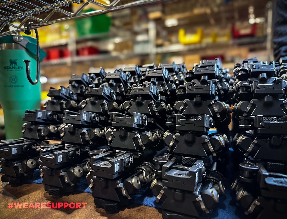 #ManufacturingMonday These PSR #AtlasBipods are at the final check before packaging. 💪🏼 B&T Expectations #3: EVERYONE is in Quality Control 

Proudly made in Kansas, USA 🇺🇸 #WeAreSupport

And yes, we've been infiltrated by the @StanleyBrand  cup craze. At least we are hydrated!