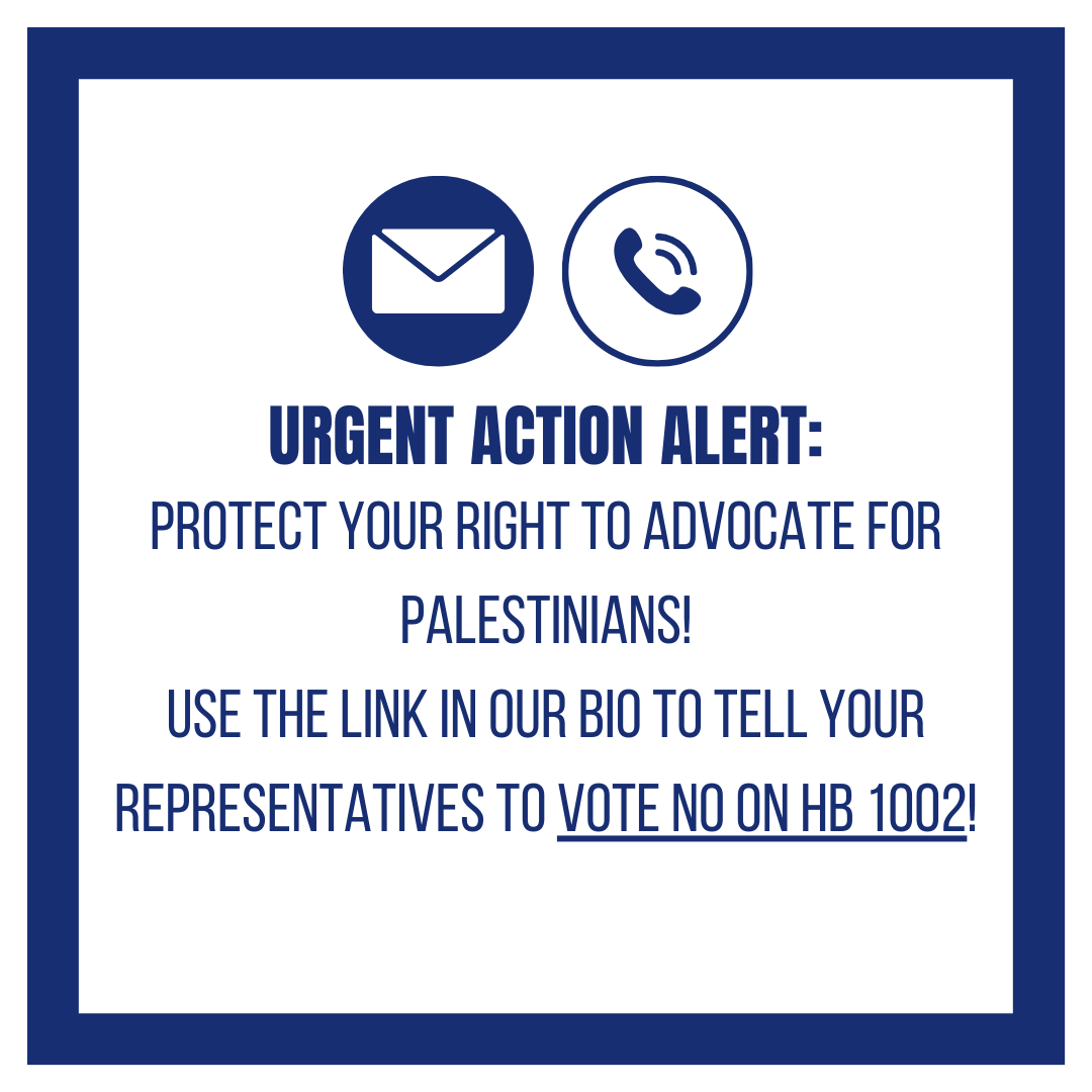 A bill was introduced in the House Chamber today which  suppress pro-Palestinian advocacy or criticism of Israel. It is important that we defeat this legislation to protect our freedom of speech and advocacy for Palestinians.