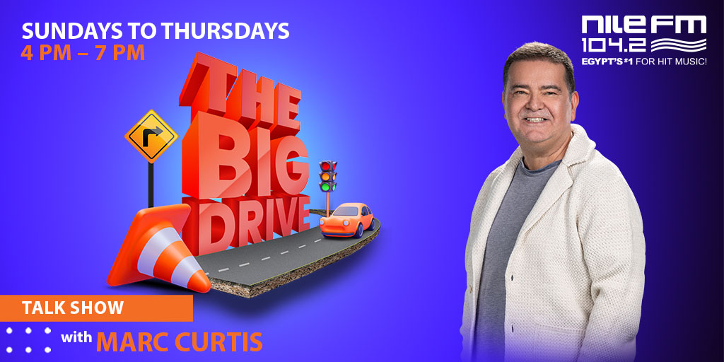 It's time for #TheBigDrive with Marc Curtis, your best companion on your journey home from work or school. Great music, #Connect4, #TheBigQuestion, and lots more as he helps you shake off your Cairo traffic blues 😎
📞 0238555055 - WhatsApp: 01559551042