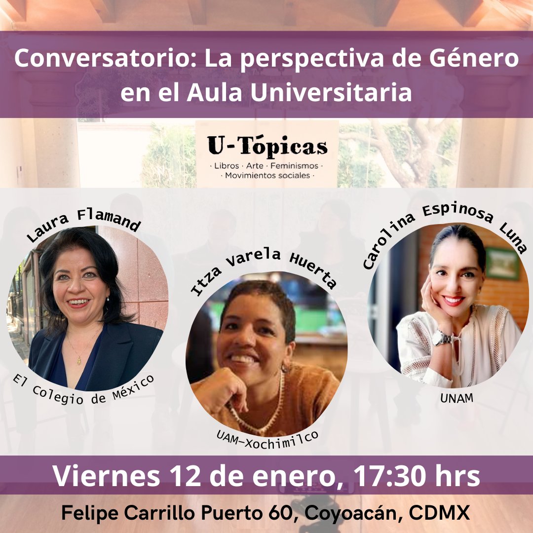 Michelle Quiñones (@michellequigu) on Twitter photo Egresadas del <a href="/CEIColmex/">CEI Colmex</a> les invitamos a este espacio de reflexión sobre la perspectiva de género en el aula universitaria🗓viernes 12, 17:30📍 <a href="/u_topicas/">U-Tópicas</a> Estamos muy emocionadas de contar con la participación de <a href="/flamand_laura/">Laura Flamand</a> <a href="/espinosacrim/">Carolina Espinosa Luna</a> @AmandaItza ✨ Egresadas del <a href="/CEIColmex/">CEI Colmex</a> les invitamos a este espacio de reflexión sobre la perspectiva de género en el aula universitaria🗓viernes 12, 17:30📍 <a href="/u_topicas/">U-Tópicas</a> Estamos muy emocionadas de contar con la participación de <a href="/flamand_laura/">Laura Flamand</a> <a href="/espinosacrim/">Carolina Espinosa Luna</a> @AmandaItza ✨