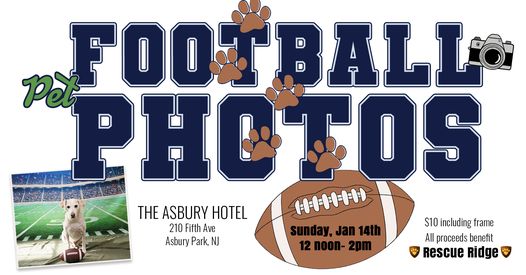 Come join us this Sunday from 12 PM to 2 PM for adorable Football Pet Photos at The Asbury @theasburyhotel to benefit the homeless animals of Rescue Ridge!
#petphotos #footballphotos #petfundraiser