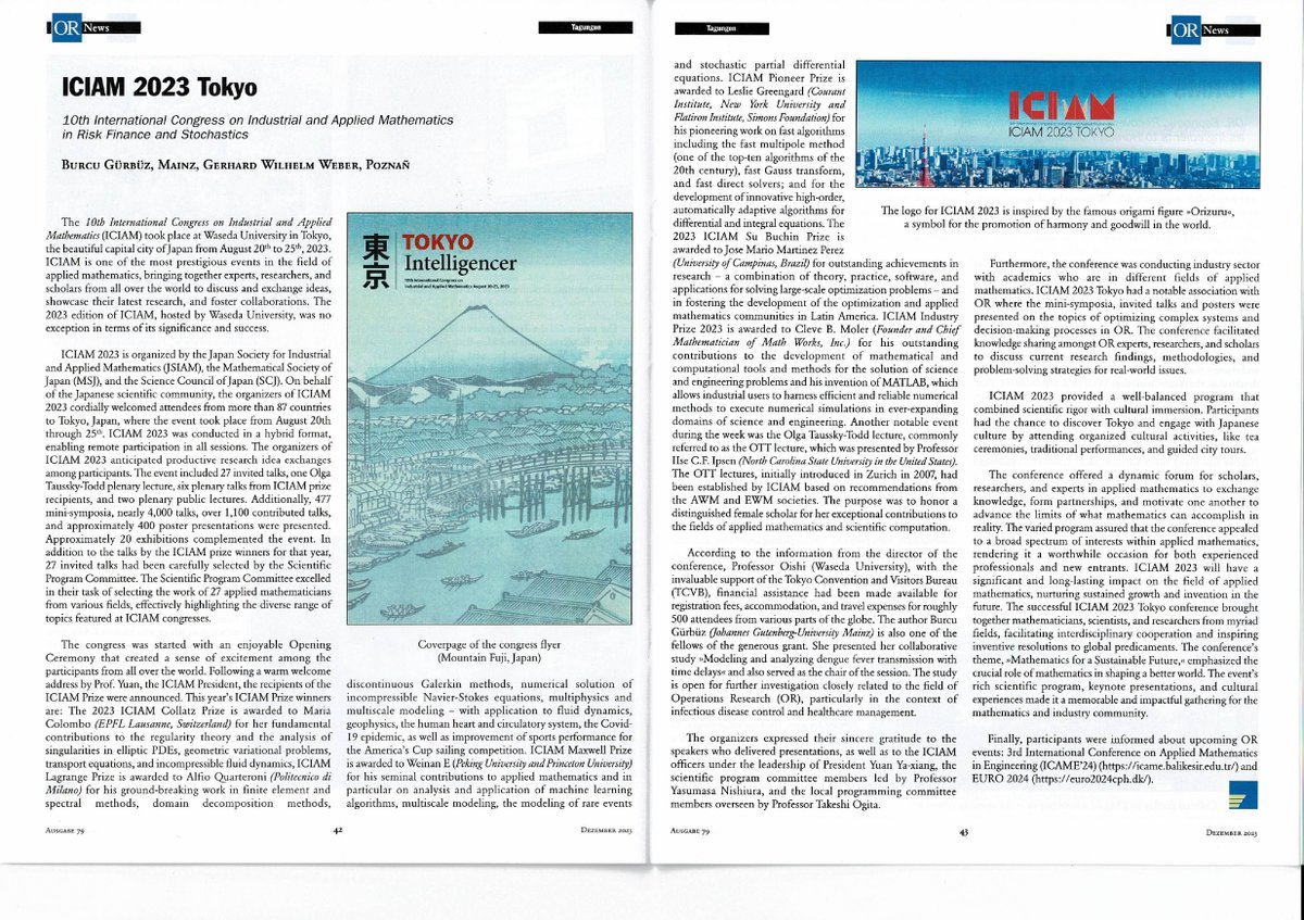 brcznh's tweet image. Our recently published reports on the ICIAM 2023 and the DDE 2023 from the &quot;OR News&quot; of the German OR Society (GOR). #iciam2023 #dde2023 #germanORsociety