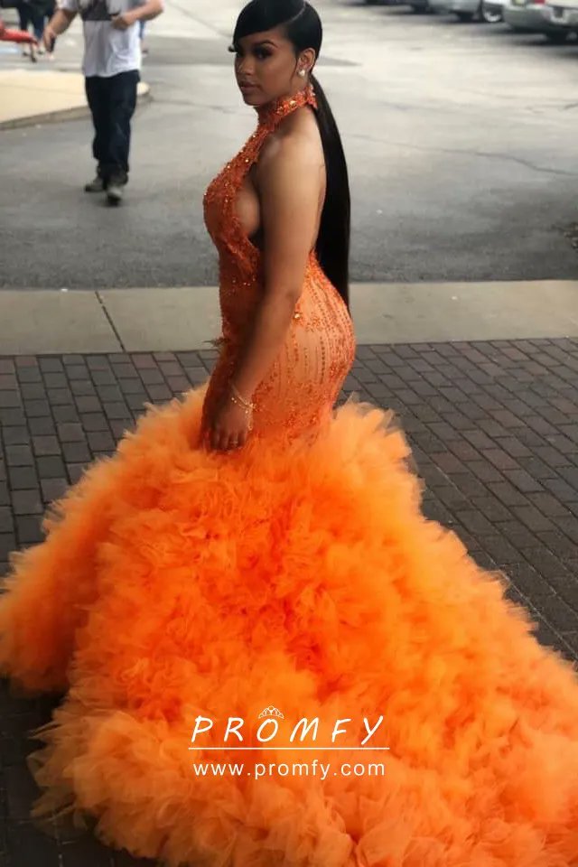 promfy_official's tweet photo. Beaded Halter Neck Orange Ruffled Tulle Train Prom Dress Trumpet Prom Dress
#promfy #orangepromdress #ruffledtraingown #UniquePromDress #halterpromdress #fluffypromdress #promdresses2024 #africanamericanpromdress
https://t.co/k9No4lSESh https://t.co/G30ppNKEQ8