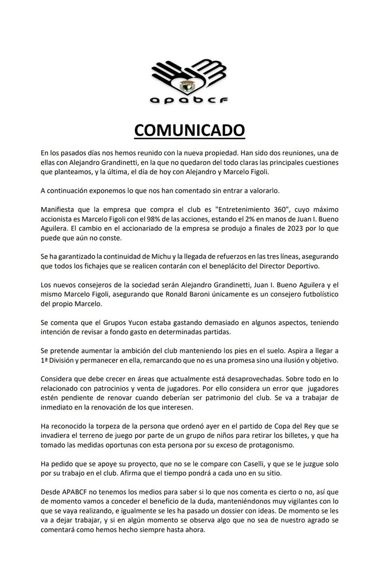 apabcf's tweet photo. Comunciado en relación a las reuniones mantenidas con los nuevos dueños del Burgos CF y el futuro a corto plazo de APABCF. https://t.co/uPtcAKmdnr