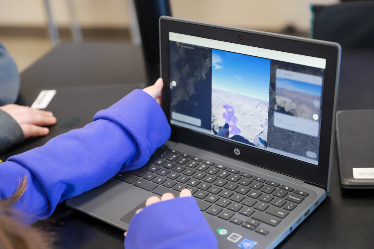 Dishman McGinnis fourth graders took a virtual field trip to the Grand Canyon with their teacher and a Purple Spirit as tour guides.

Ms. Kylee Wall recently visited the Grand Canyon and packed her stuffed Purple Spirit to photograph along the way. She then created a Google Earth