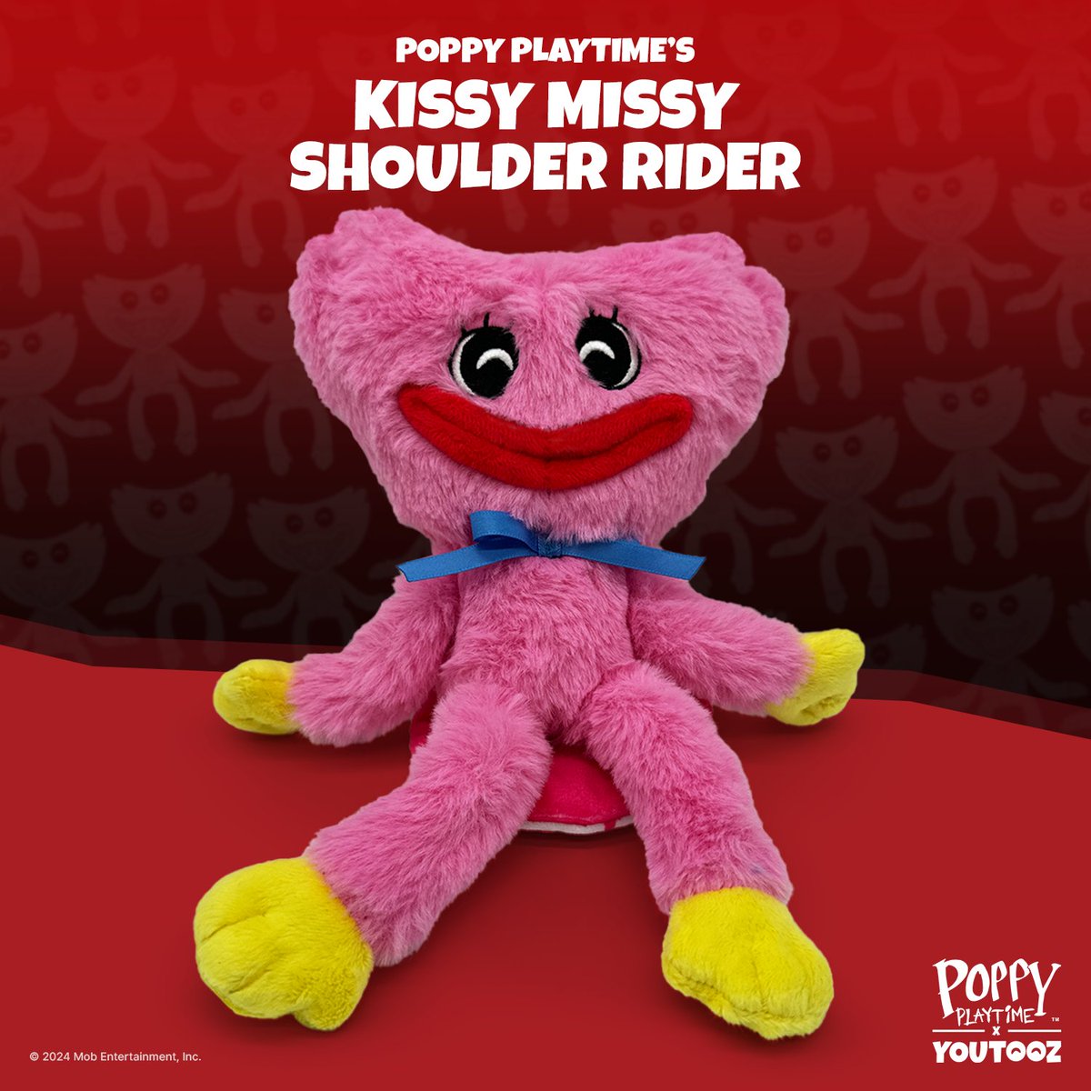 youtooz's tweet photo. huggy wuggy &amp; kissy missy are ready to ride u 🥰

youtooz x @mobgamesstudios shoulder rider plushies drop jan 16th 💙 https://t.co/hfFuo9vlwO