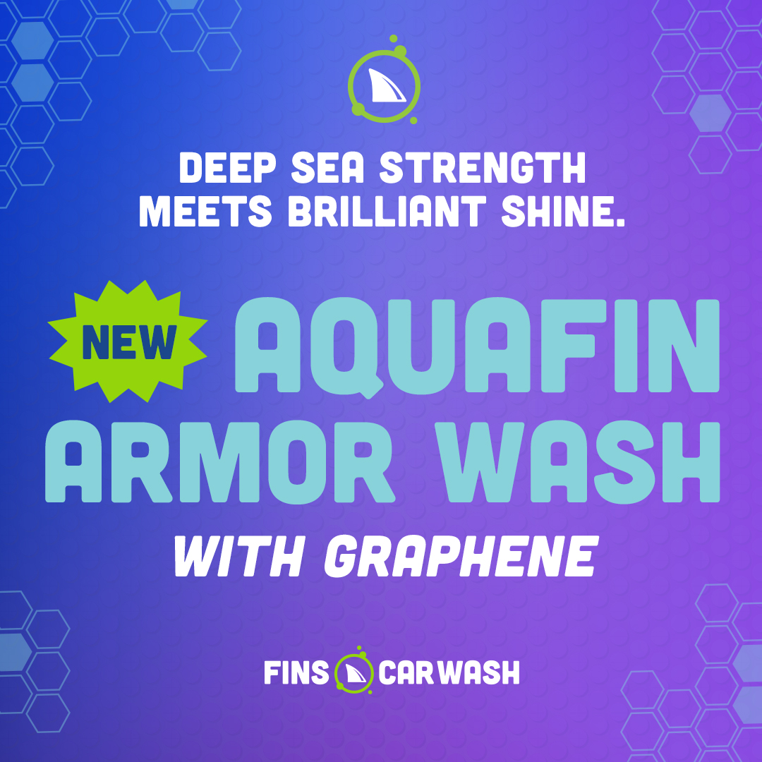 finswash's tweet photo. This year, experience the next level of shine and protection for your car! Introducing the AquaFIN Armor Wash with Graphene. 🛡️✨ https://t.co/YTeh2wkodi