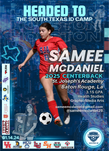 sameemcdaniel25's tweet photo. Excited to be headed west this week. I will be attending the So.Tx ID Camp @CollegeSoccerID  Looking forward to the coaching @ this great event!  @chrismcbride88 @baton_rouge_SC @LamarWSoccer @BearkatsSOC  @MSUCowboyDrew @LionUpSoccer  @ImCollegeSoccer  @LSASoccer  @McNeeseSoccer https://t.co/onmo5NJi8J