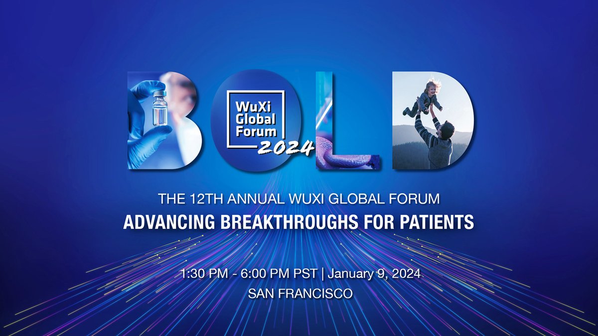 #JPMWeek is upon us, and we are thrilled to be in San Francisco for our 12th annual #WuXiGlobalForum tomorrow. If you are as excited as we are, check out our list of distinguished panelists here: bit.ly/WGF2024