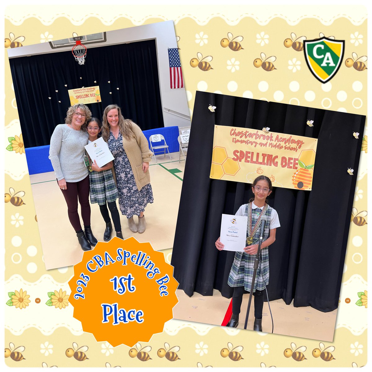 CBACaryNC's tweet photo. Congratulations Siya for winning 🏆 our 2023 Spelling 🐝 Bee! 🎉 After today’s win, she’s on her way to the regional qualifying round next month! 

#SpellingBeeCompetition #BeyondTheBooks #UnleashYourPawtential #onlyatcbacary #youradventurebeginshere https://t.co/VJ0pBSIq5P