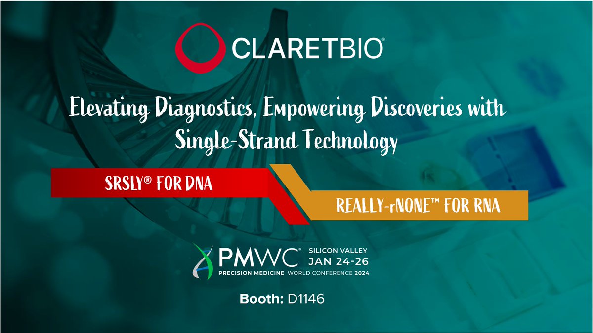 Kickstart your 2024 research journey with ClaretBio at PMWC!

Curious about single-stranded NGS methods for your next project? Struggling to obtain data from limited or degraded samples? Read below for more info...👇

#PMWC24 #NGS #MolecularDiagnostics