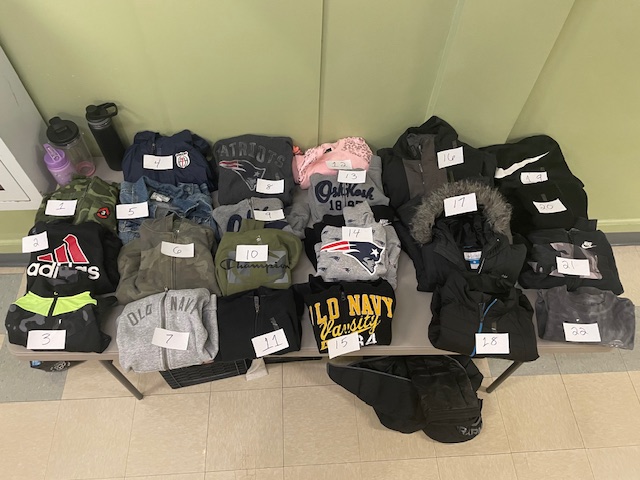 Recognize anything in this picture? Our lost and found is getting quite large. If you think an item might be your child's please let their teacher or the office know which number item and we will make sure that your child takes it home.