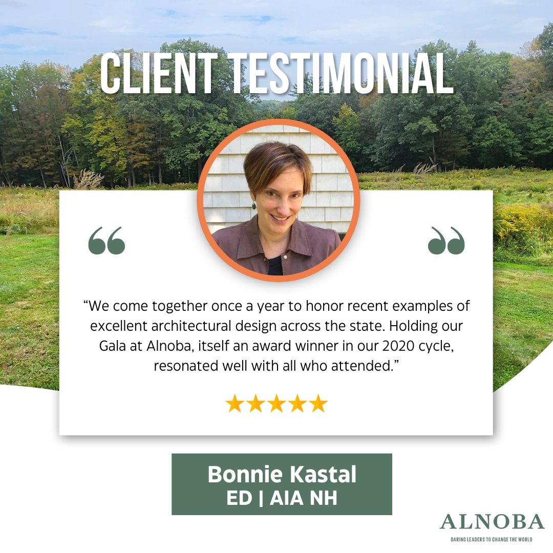 Bonnie Kastel is the Executive Director of AIA New Hampshire and we are honored that they choose us for their annual Gala. 
To book your company offsite with us, please visit: alnoba.org
#aianh #offsite #testimonial #events #kensingtonnh