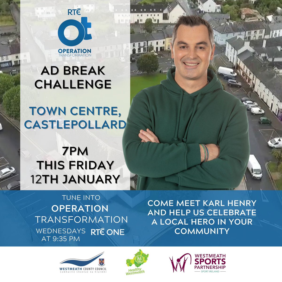 Looking forward to seeing you Guys this Friday in Castlepollard 
<a href="/OpTranRTE/">OT RTÉ</a> <a href="/westmeathcoco/">Westmeath County Council</a> <a href="/castlepollardHC/">Castlepollard Hurling Club</a> <a href="/CastlepollardC/">Castlepollard Camogie</a> <a href="/CastlepollardFc/">Castlepollard Celtic</a>