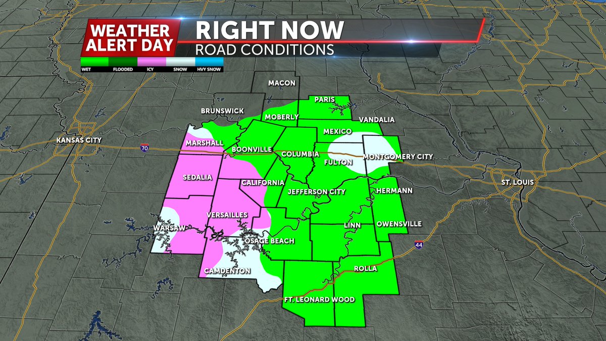 ChanceGotsch's tweet image. Roadway conditions continuing to deteriorate across much of Mid-Misosuri. Seeing multiple reports of crashes including two currently on I-70 in Boone county alone. #CoMO, #JCMO, #MidMO, #MOwx