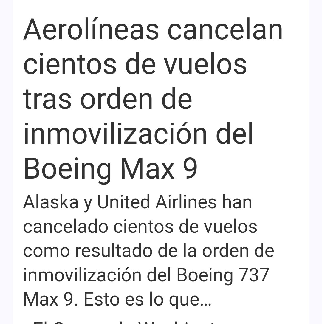 A Tierra para revisión . #BoeingMax9