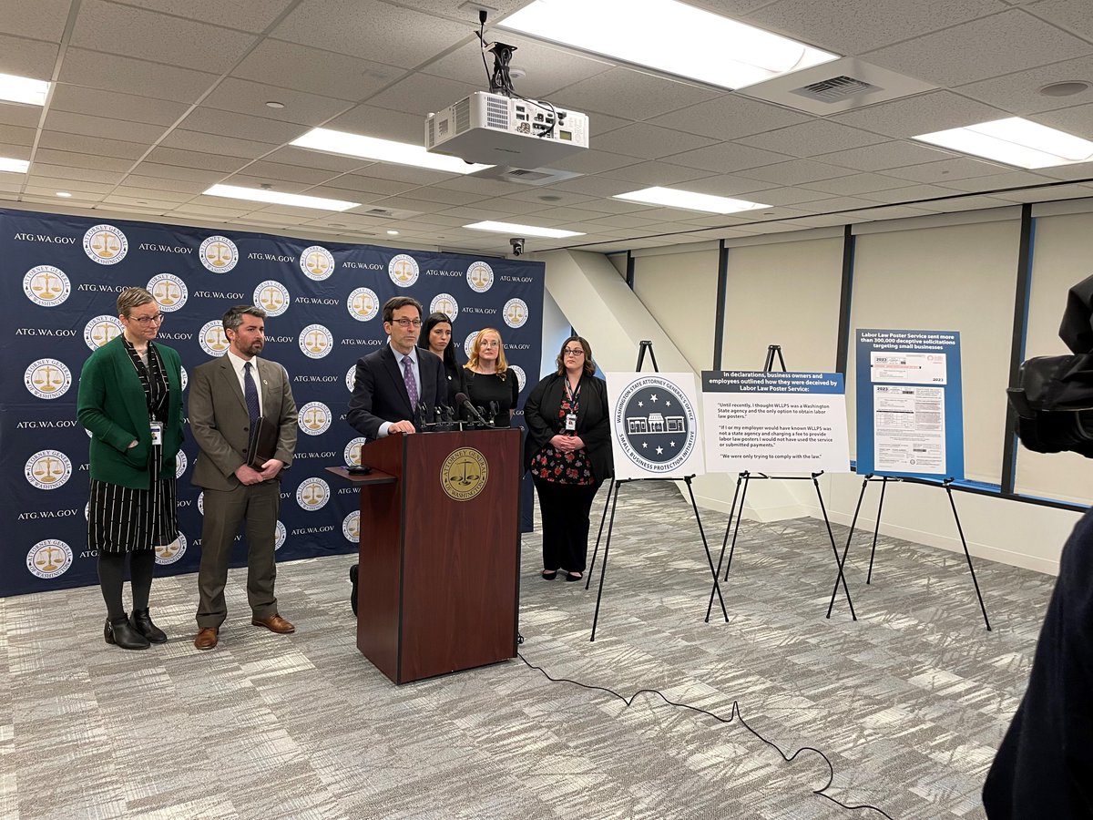 If you own a WA small business, there’s a good chance you've been targeted by a series of fraudulent schemes orchestrated by three brothers in Michigan and their company. Today we filed a lawsuit against them to put a stop to the scam for good. Learn more: atg.wa.gov/news/news-rele…