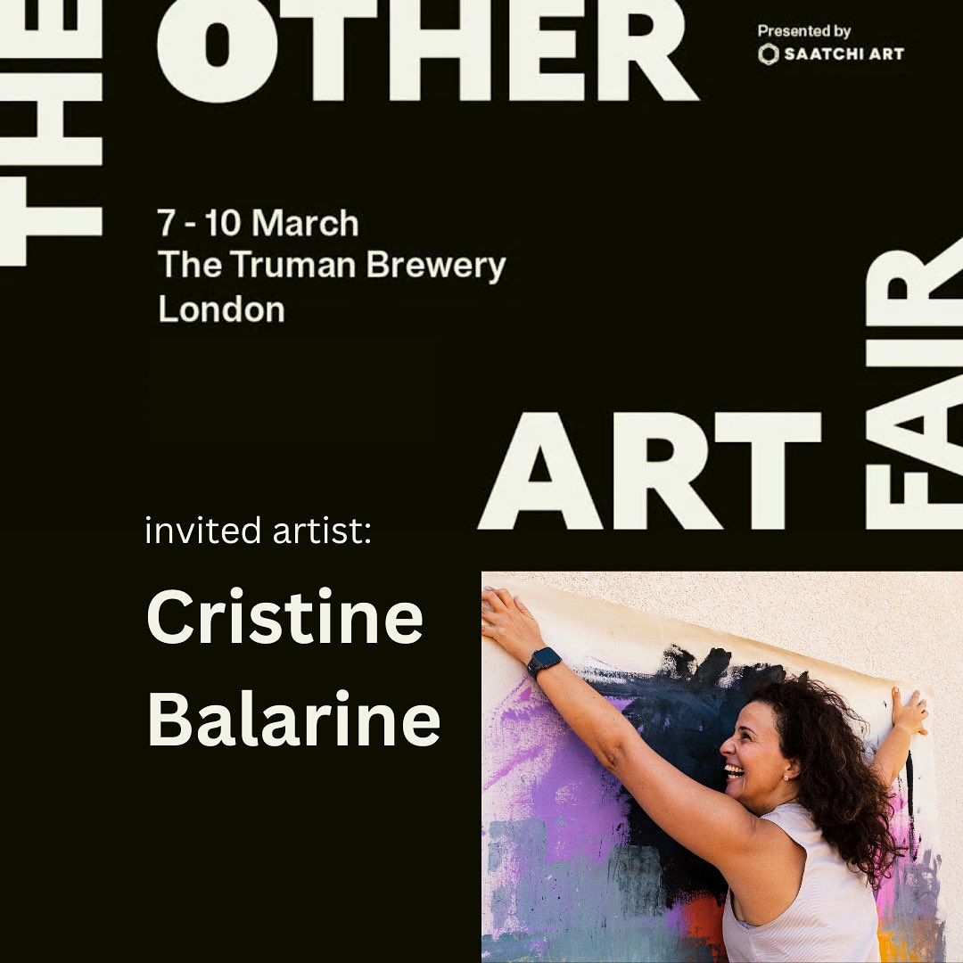 Excited to be at @saatchiart’s The Other Art Fair in London this March 
#ARTBEAT #ArtistOnX #ArtUK #MondayMotivaton #artlondon #londonart #saatchiart #trumanbrewery #londonbiennale #cristinebalarineart