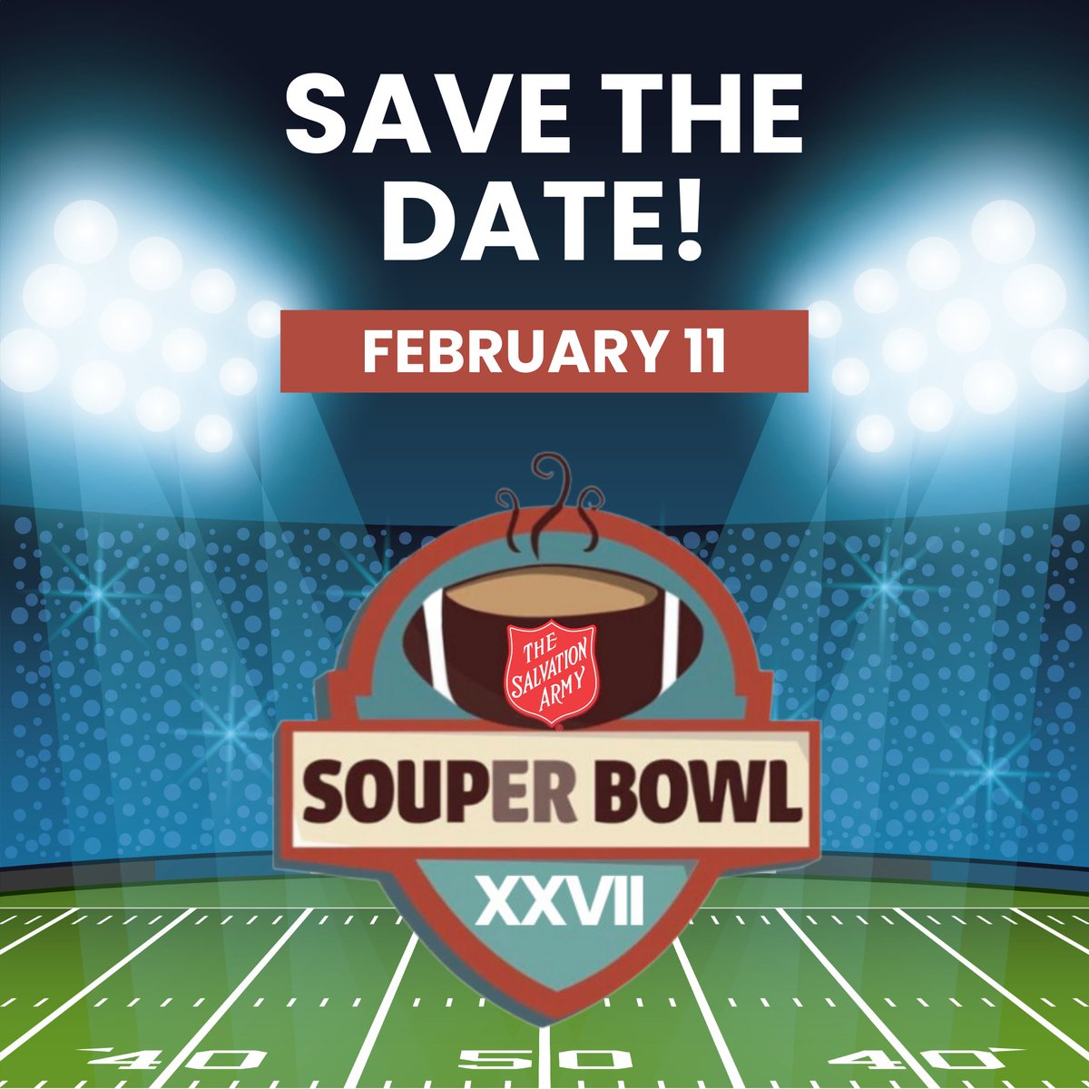 🏈🥣 Save the Date! Our 27th Annual SOUPer Bowl is coming up on February 11th!  Get ready for a day filled with warm soups and community spirit. More details and ticket sales coming your way soon!

#TheSalvationArmyJXN #SOUPerBowl2024