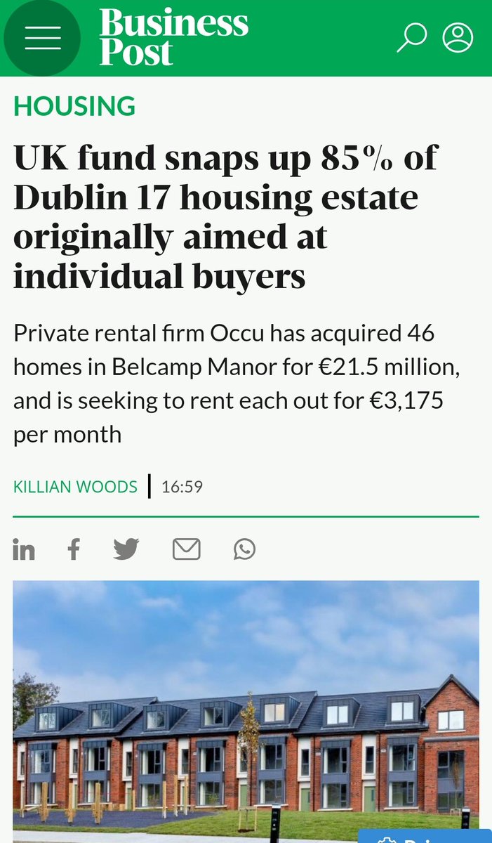 RoryHearneGaffs's tweet image. Another Cuckoo investor fund buying up homes -locking out home buyers.
Shows the Government measures were never really about stopping investor funds.
The vampire funds get to keep feeding off Generation Rent.
This is a disgrace