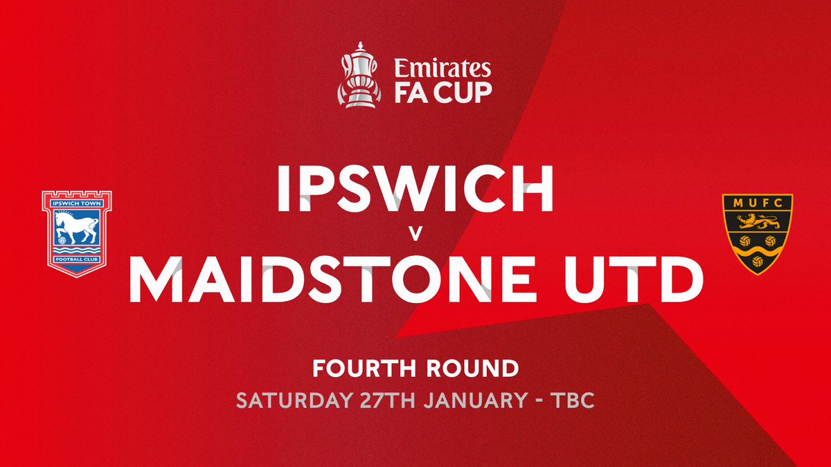 🚜We're off to <a href="/IpswichTown/">Ipswich Town</a> in the Fourth round.