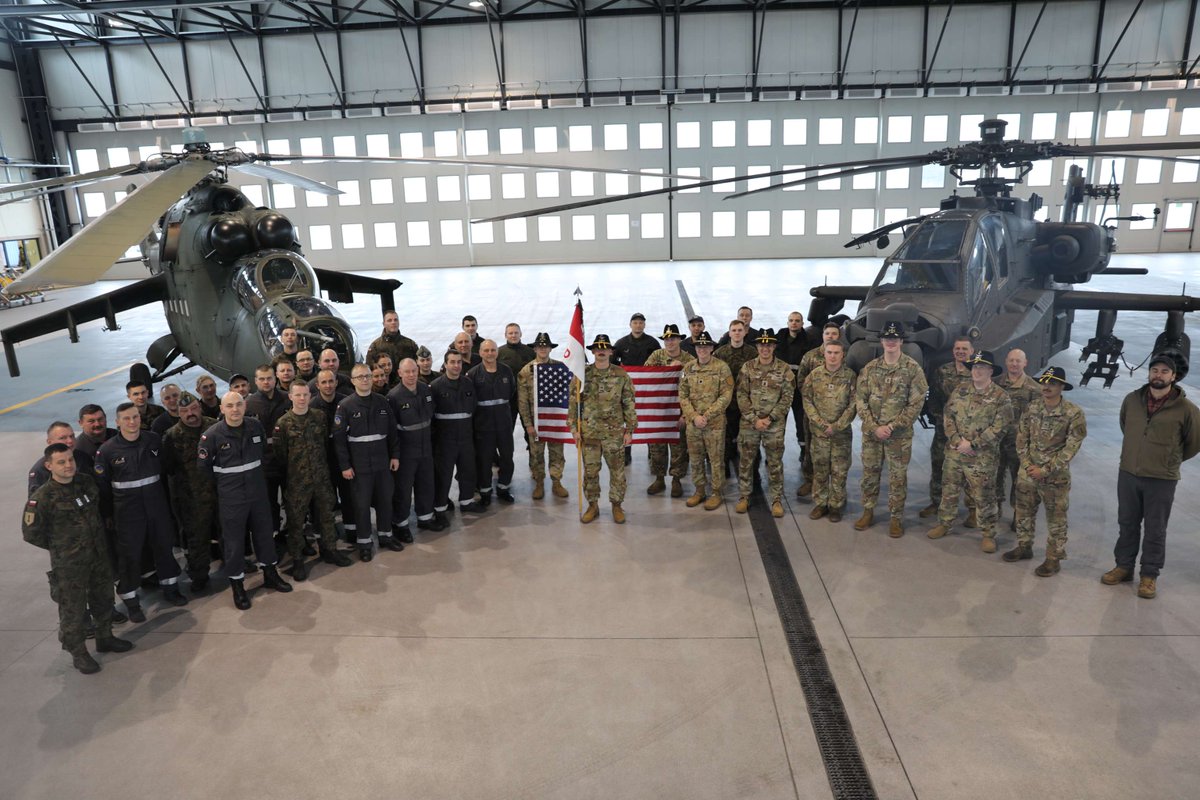 POLAND-- Delta Troop, 1-6 ACS, Task Force Saber traveled to the 56th Airbase in Inowroclaw, Poland to conduct planned maintenance on an AH-64 aircraft with their Polish counterparts. (Photos By U.S. Army CPT Jordan Beagle)