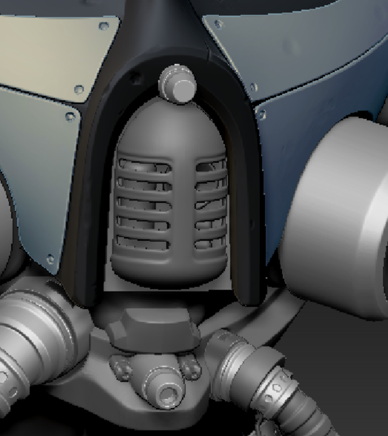 mechanizedmagik's tweet photo. Working to finish this. Made some modifiactions to the mouthpiece and the earpieces. Added chest pouches, working on adding detail.

Need to get this done.

#gameart #propmodel #ArtistOnX #ArtistOnTwitter #Zbrush #hardsurfacesculpting #sculpt https://t.co/JfIoUDGx2b