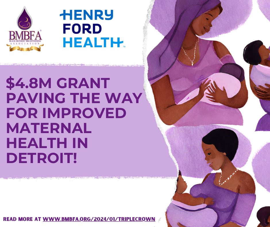 WIN Network Detroit (@winndetroit) on Twitter photo 💜<a href="/HenryFordHealth/">Henry Ford Health</a> and <a href="/BMBFA/">Black Mothers BF</a> have been selected as beneficiaries of a $4.8 million grant, with a duration of up to 4 years, provided by the U.S. Department of Health and Human Services (HHS) Office of Minority Health (OMH). #HenryFordHealth #BMBFA #MISDOHMonth2024 #HealthEquity 💜<a href="/HenryFordHealth/">Henry Ford Health</a> and <a href="/BMBFA/">Black Mothers BF</a> have been selected as beneficiaries of a $4.8 million grant, with a duration of up to 4 years, provided by the U.S. Department of Health and Human Services (HHS) Office of Minority Health (OMH). #HenryFordHealth #BMBFA #MISDOHMonth2024 #HealthEquity