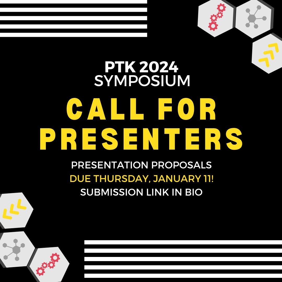 UMDPTK's tweet photo. 📣 2024 PTK Symposium Proposals due Thursday!! 📣

This is your chance to be seen, heard and to shine as a presenter during the 2024 Professional Track (PTK) Faculty Symposium this March. See the Call for Presenters linked in our bio! https://t.co/tNIozgJQFe