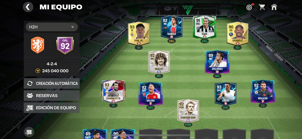 Campeón 1🏆,ahora a por el logo así está de momento el equipo y definitivamente vander sar> neuer