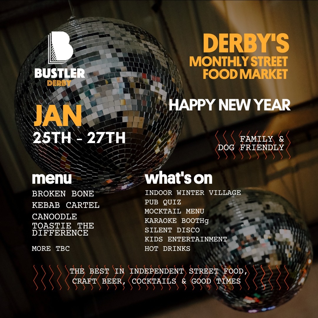 VisitDerby's tweet photo. ๐ปBustler Winter Village - January
๐@bustlermarket
๐
25 - 27 Jan
This January, Bustler brings you tasty line-ups, incredible drinks & a jam-packed weekend of entertainment - all under one roof!
Find out more here โฌ๏ธ
https://t.co/NvRhRtgf3M
#DerbyUK #streetfoodmarket https://t.co/lKrHJcVqi4