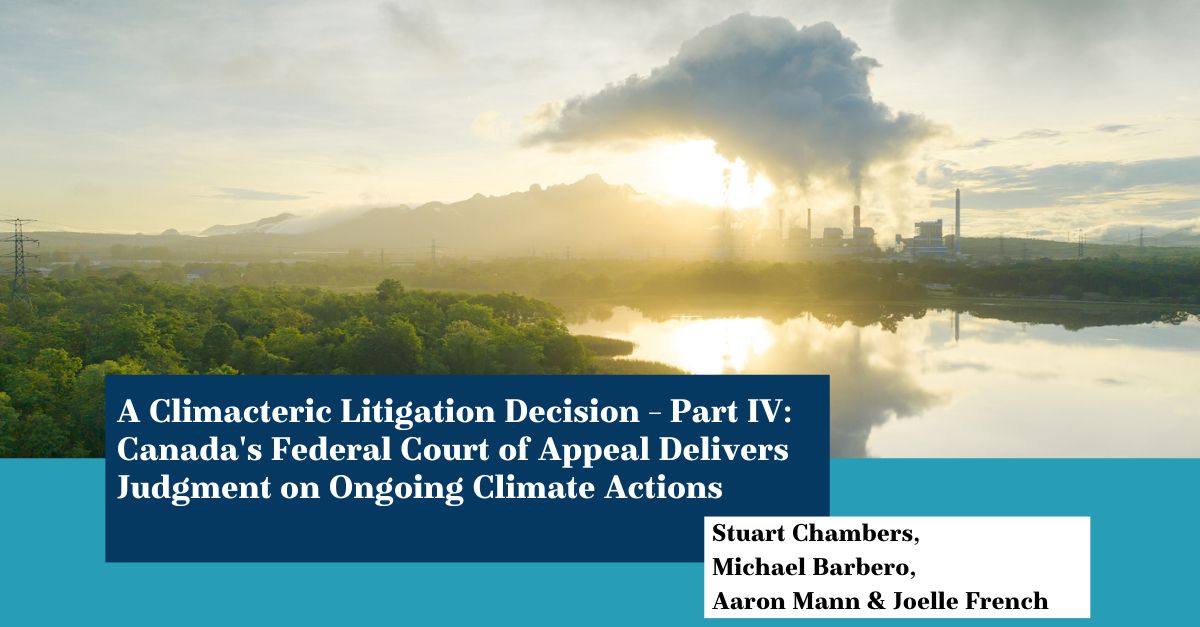 Subsequent to the three-part series we published in 2023 on climate change litigation, our team summarized the decisions in two climate change actions as a continuation on the “Climacteric Litigation Decision” articles.

Read more here: bit.ly/48FeHPI

#MRoss