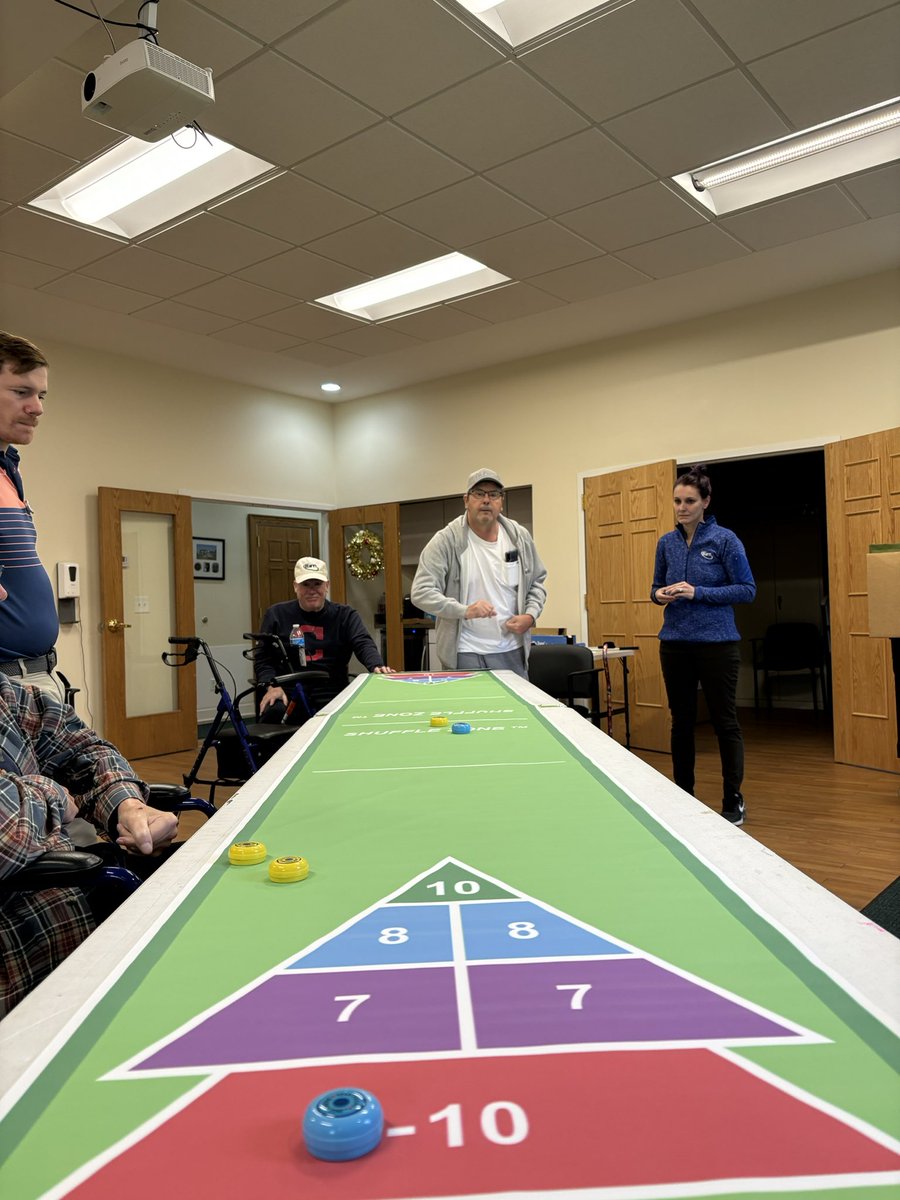 JoinTheTurn's tweet photo. 2024 Core programming was in full swing today! We also added Shuffleboard to our Monday and Wednesday recreation time. #changingcourseimprovinglife #makegolfyourthing #golffitness #adaptivesports #adaptivegolf https://t.co/KnRz2r2Vjt