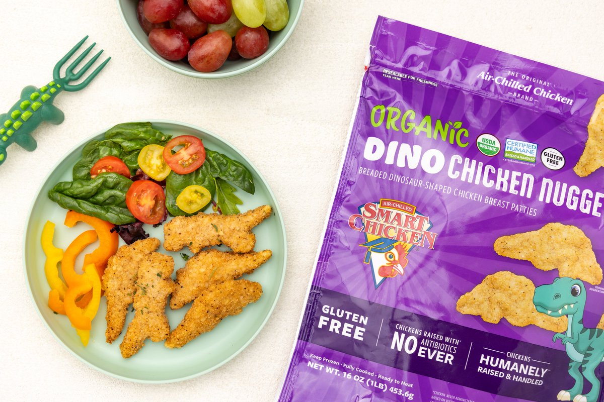 SmartChicken's tweet image. Check out our latest product line; Organic Dino Nuggets! Keep an eye out for them at a retailer near you! #dinonuggets #smartchicken