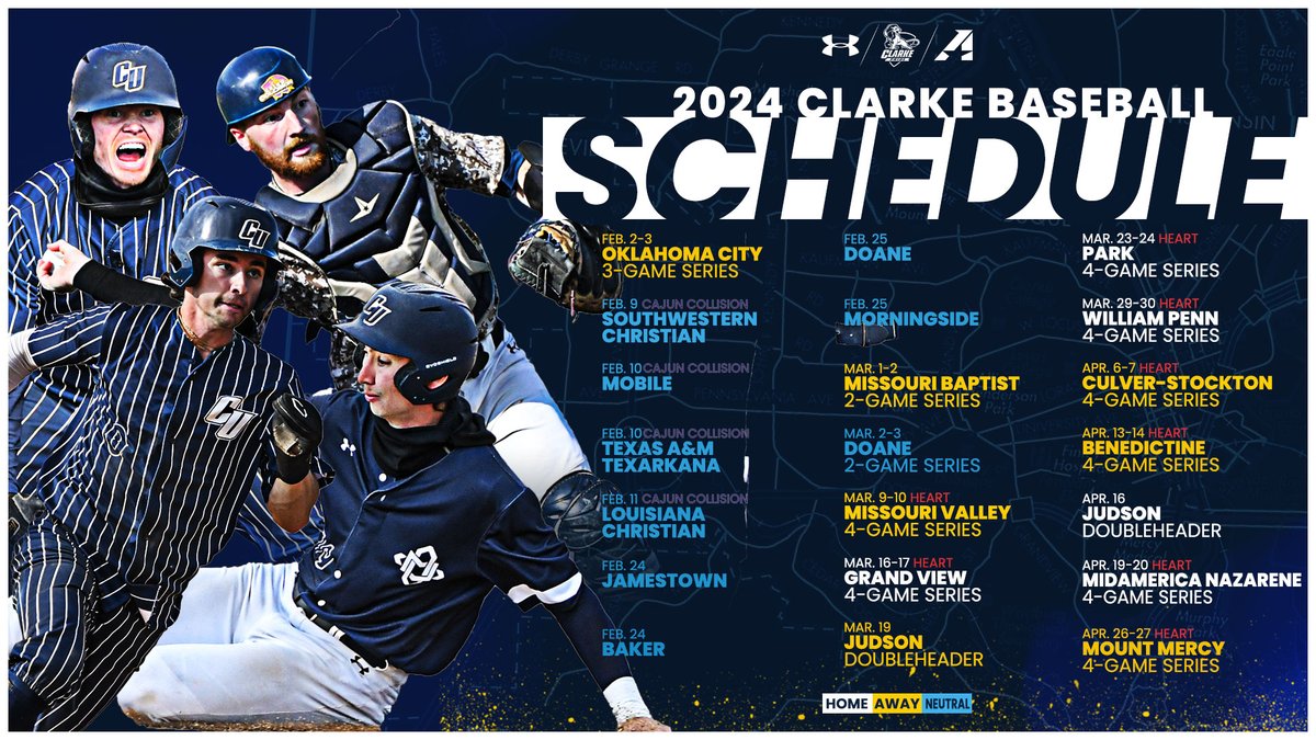 ClarkeBaseball's tweet photo. Year of the Pride, 2024!

🗓️ ➡️ https://t.co/zM794DToUu

#ClarkePride https://t.co/GbJaaAobis
