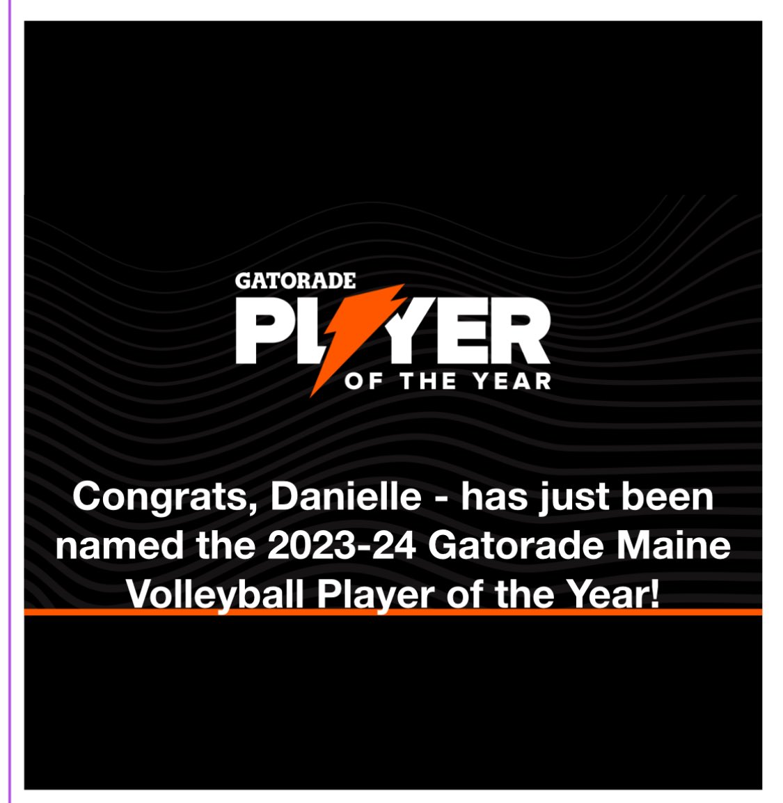 Congrats to two years in a row - GPOY, Danielle Emerson!   What an accomplishment!!!