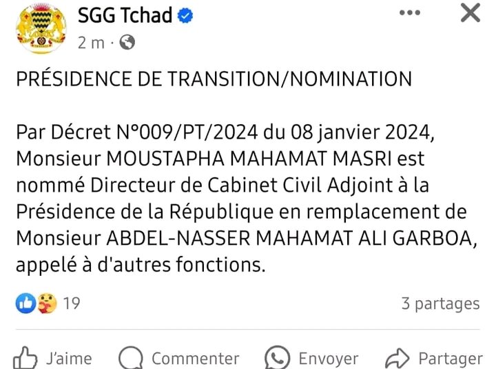 D_Djombe's tweet photo. Toutes nos félicitations au président du parti Paix et Cohésion Sociale M. Moustapha Masri pour sa nomination au poste de Directeur de Cabinet Civil Adjoint à la Présidence de la République 🙏🙏🙏 https://t.co/7XRHf8jIIZ
